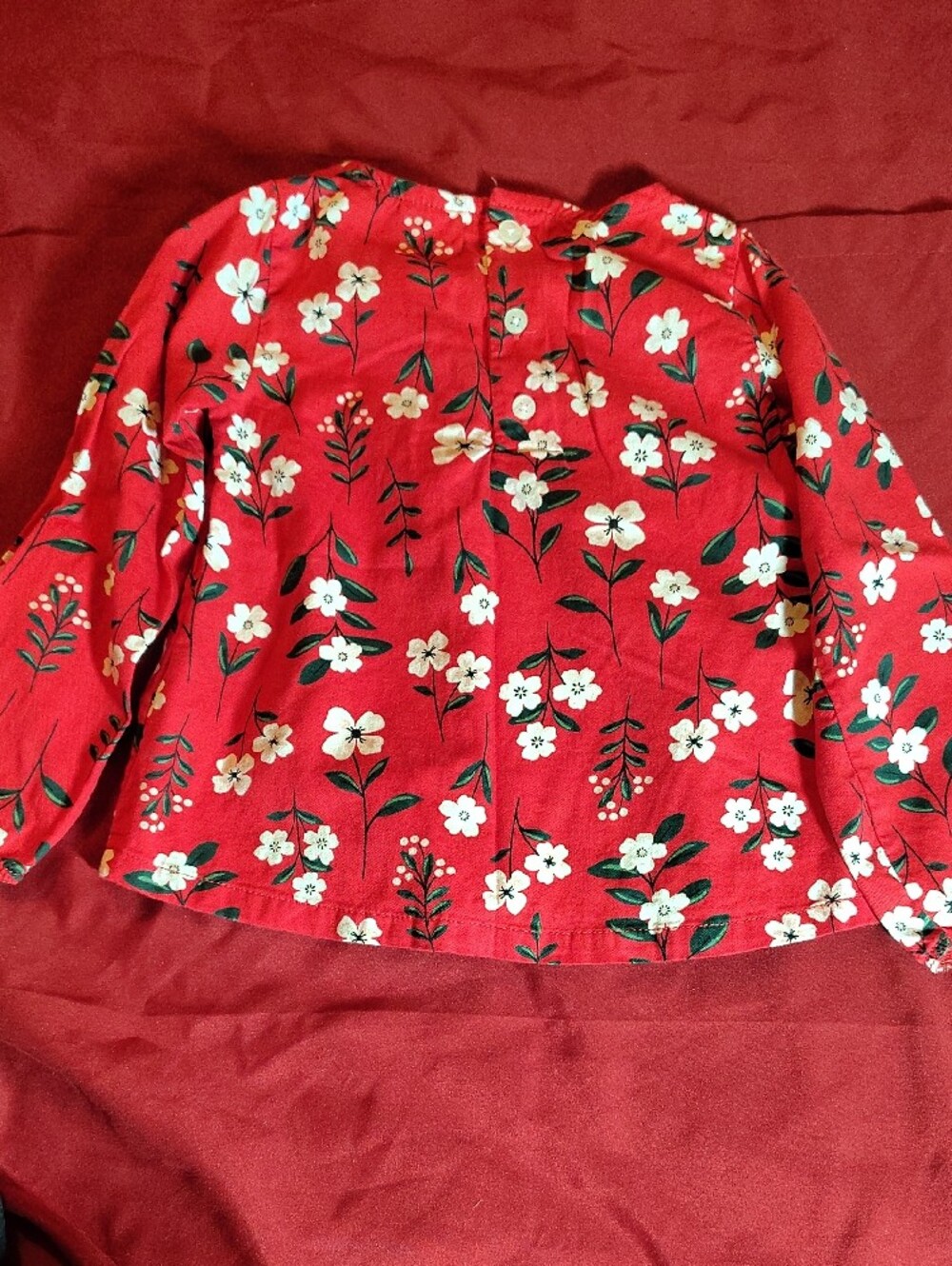 Carter's Red Floral Top with Black Knit Pants - Picture 4 of 6
